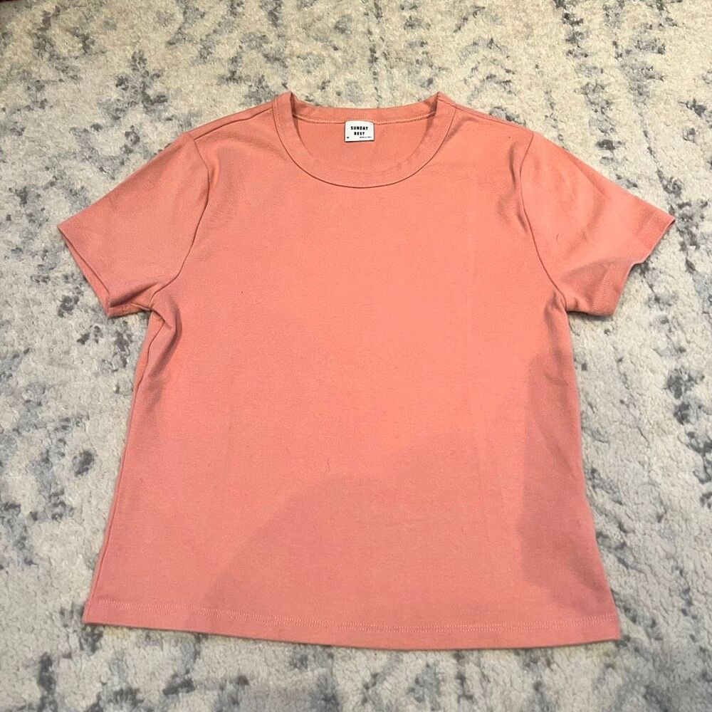 Sunday Best Peach Crop Top Tee